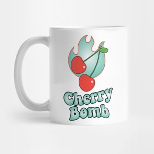 Cherry Bomb and Teal Flaming Design Mug